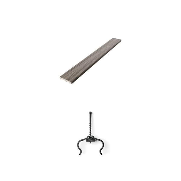 ArmorGuard 1 in. x 6 in. x 16 ft. Coastal Gray Grooved Capped Composite Deck Board and EDGE Hidden Deck Clip (450 Count)