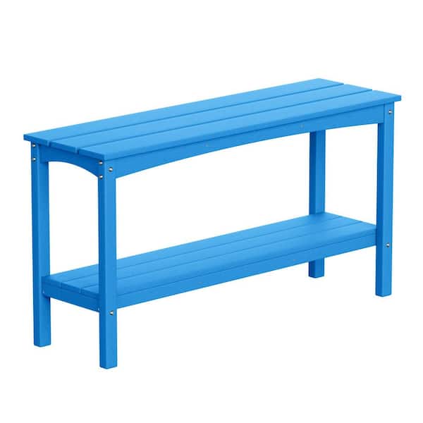 WESTIN OUTDOOR Laguna Outdoor Patio Bar Console Table with Storage Shelf Pacific Blue