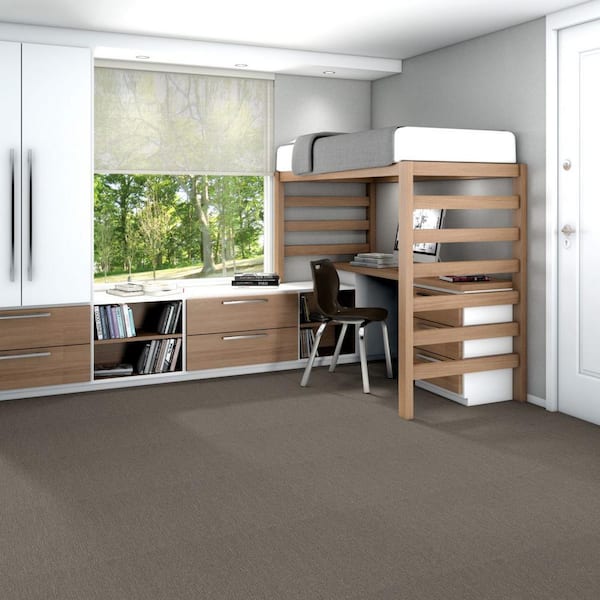 Hampton - Organic - Brown Commercial/Residential 24 x 24 in. Glue-Down Carpet Tile Square (80 sq. ft.)