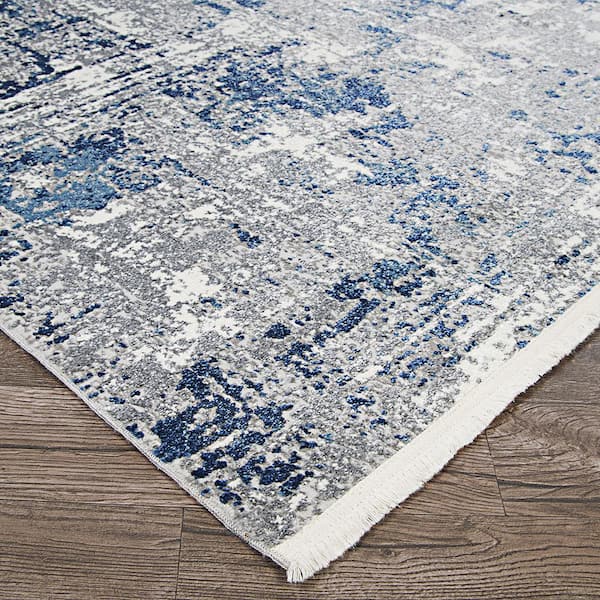 Couristan Marblehead Breccia Blue Grey 9 ft. x 13 ft. Area Rug  25410471090130T - The Home Depot