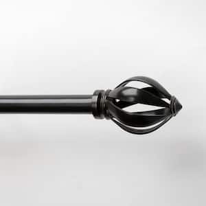 66 in. - 120 in. Adjustable Single Curtain Rod 3/4 in. Dia. in Oil Rubbed Bronze with Acorn Cage finials
