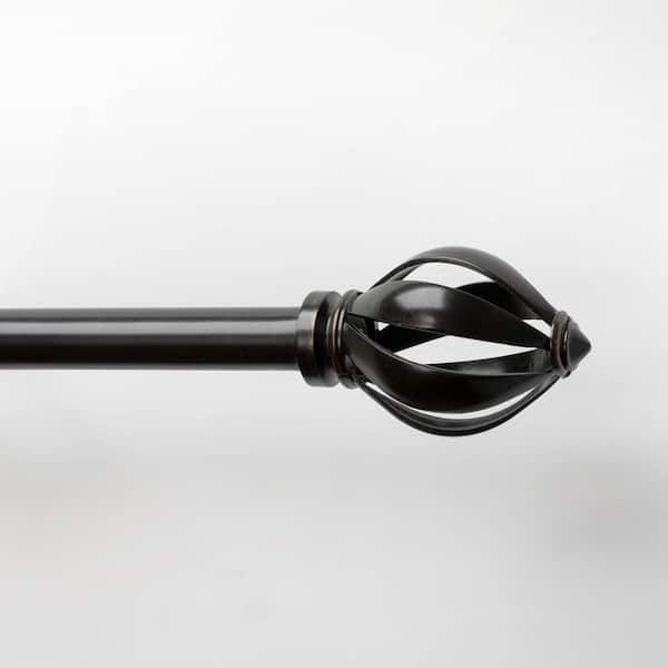 Lumi 36 in. - 66 in. Adjustable Single Curtain Rod 3/4 in. Dia. in Oil Rubbed Bronze with Acorn Cage finials