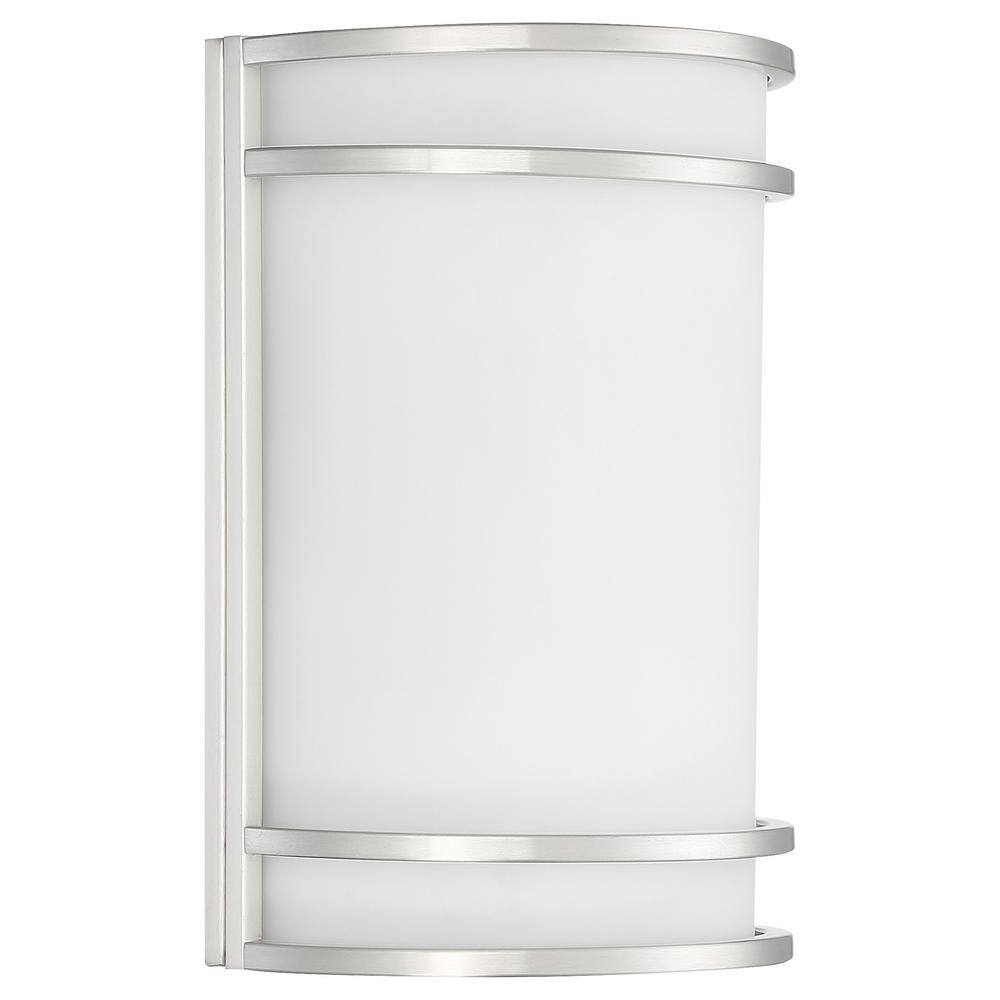 Lola Brushed Steel 10" Dimmable Wall Sconce with Frosted Shade
