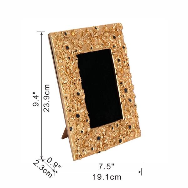 Retro Luxury 7.5 in. x 9.5 in. Gold Textured Picture Frame, for