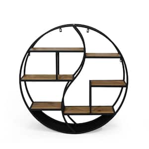 StyleWell 20 in. H x 15 in. W x 6 in. D Black Metal Wall Organizer with  Basket and 3 Hooks C180601XX - The Home Depot