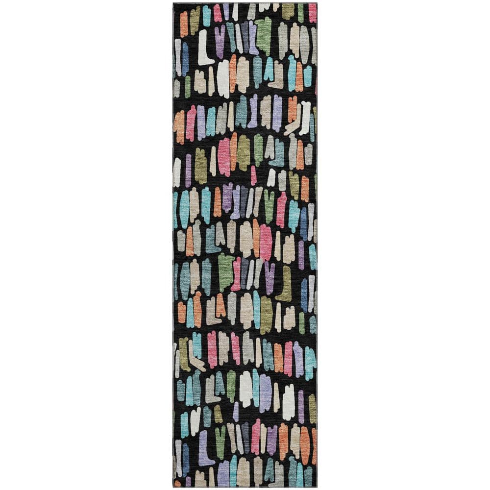 Mayfield Premium Machine Washable Abstract AMF2377 Black 2 ft. x 7 ft. Runner Rug price history on PriceWatchPro