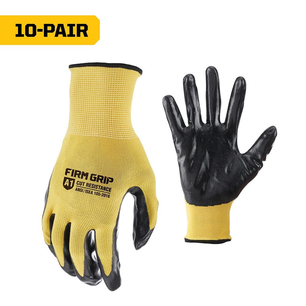 UPC 731919555106 product image for Large Nitrile Coated Work Gloves (10 Pack) | upcitemdb.com