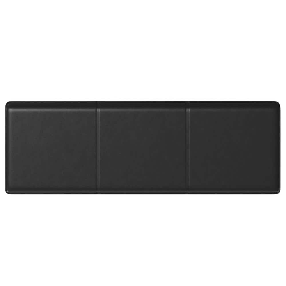 Midnight Black Faux Leather Extra Large Storage Ottoman Bench