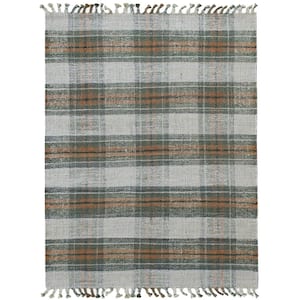 Hampton Olive Green 7 ft. 6 in. x 5 ft. Transitional Plaid Jute Area Rug