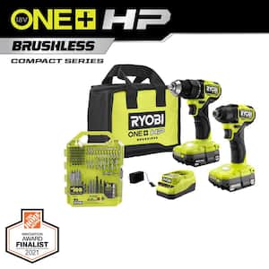 ONE+ HP 18V Brushless Cordless Compact 2-Tool Combo Kit w/Drill, Impact Driver, Batteries, Charger, Bag, & 95PC Bit Set