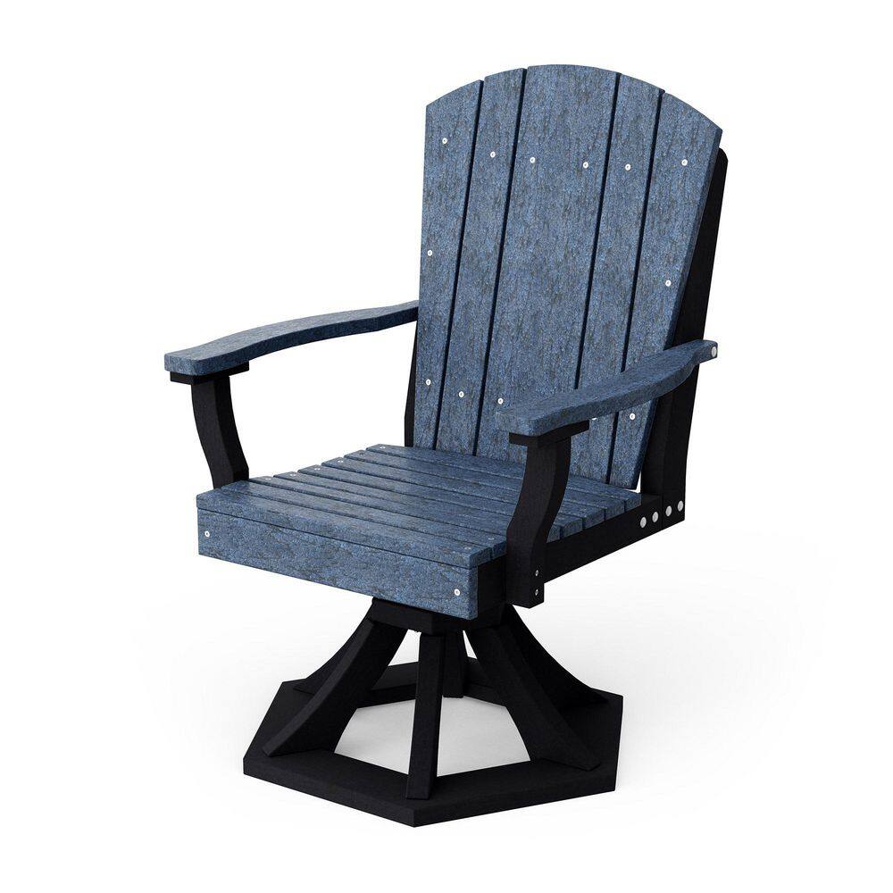 Heritage Patriot Blue and Black HDPE Plastic Outdoor Swivel Dining Arm Chair price history on PriceWatchPro