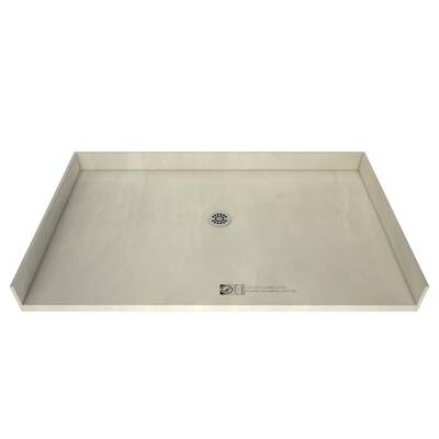 Redi Free 40 in. x 60 in. Barrier Free Shower Base with Center Drain and Polished Chrome Drain Plate