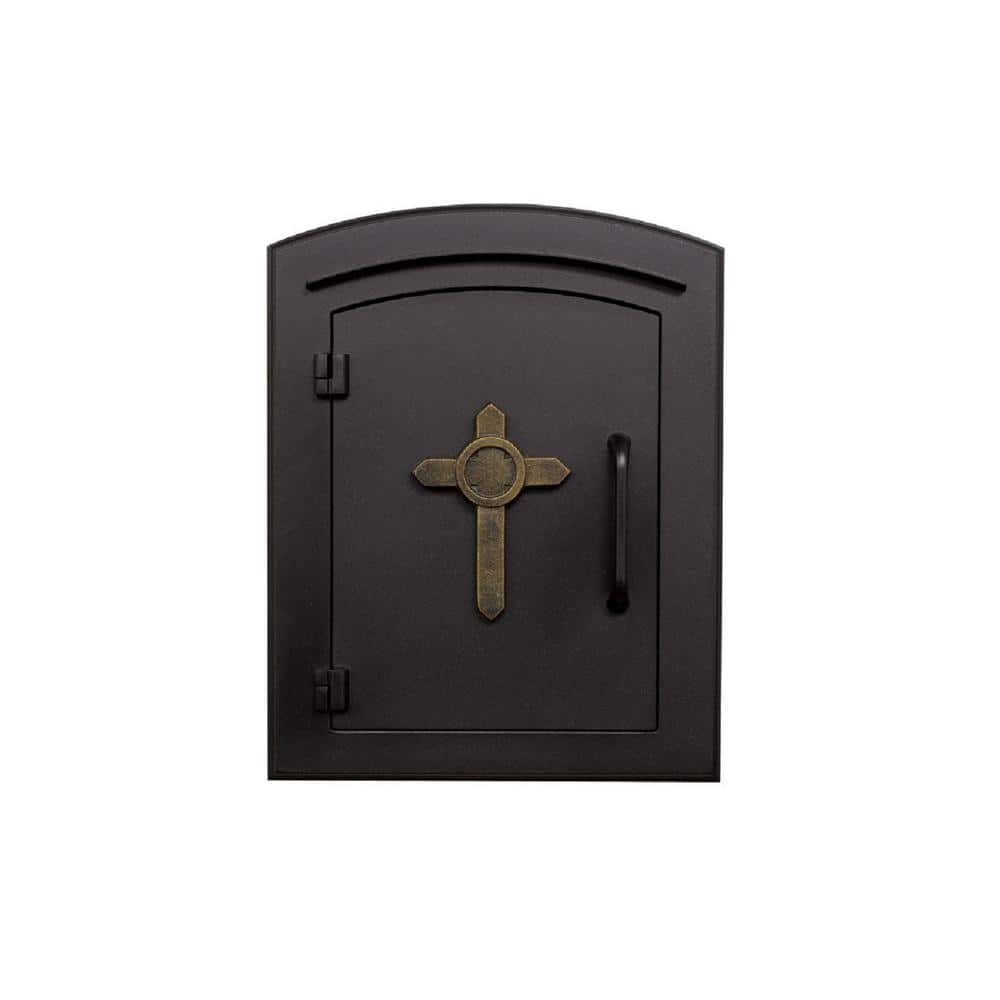 Black Column Mount Non-Locking Mailbox with Cross Logo price history on PriceWatchPro