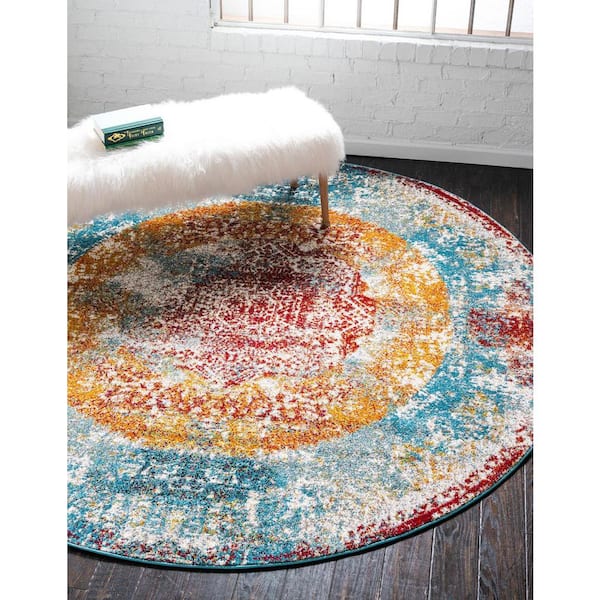Rosso Cavalli Multi 8' 0 x 8' 0 Round Rug