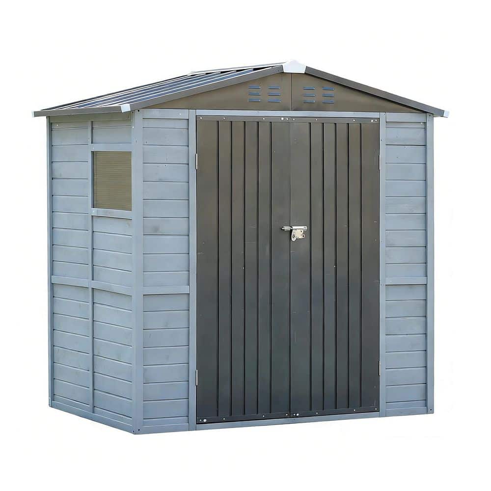 6 ft. W x 5 ft. D Outdoor Metal Storage Shed with Lockable Double Doors, Vent Windows and Waterproof Roof 24 sq. ft. price history on PriceWatchPro