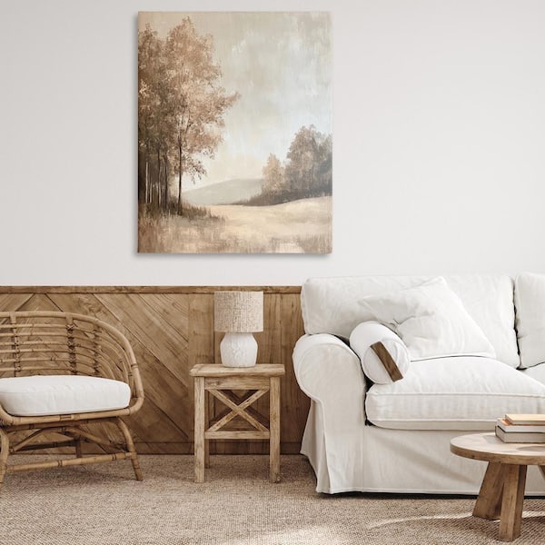 Country Nature in Winter by Petal Prints Design Unframed Nature Graphic Art Print 48 in. x 36 in.