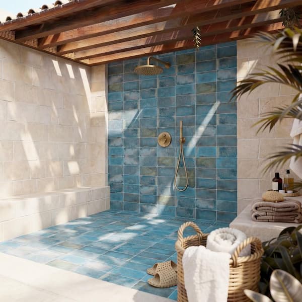 Atelier Oxid Blue 5 in. x 9 in. Porcelain Floor and Wall Tile (5.38 sq. ft. /Case)