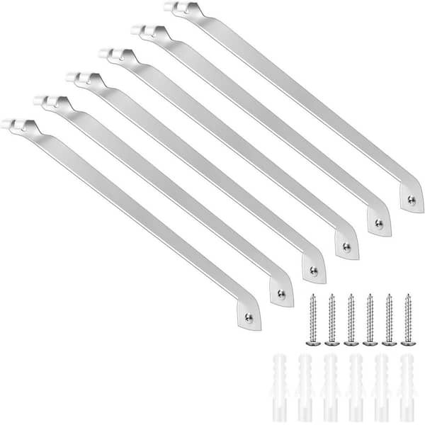 12 in. Support Bracket for Wire Shelving Wire Shelf Brackets with Anchors and Pins for Installation (6-Pack)