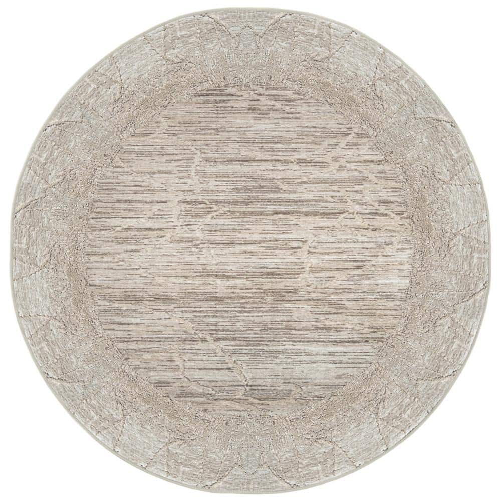 Davide 1229 Transitional Crackled Beige 8 ft. x 8 ft. Round Area Rug