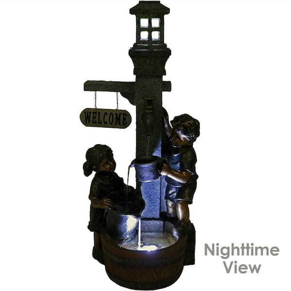 Sunnydaze 40 in. Children Playing with Outdoor Water Faucet