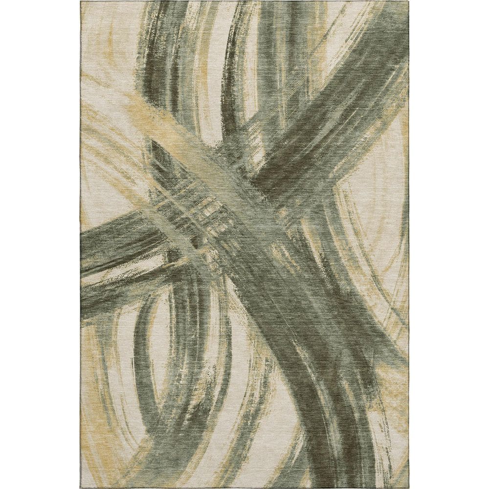 Mayfield Premium Machine Washable Abstract AMF2421 Olive 5 ft. x 7 ft. 6 in. Area Rug price history on PriceWatchPro
