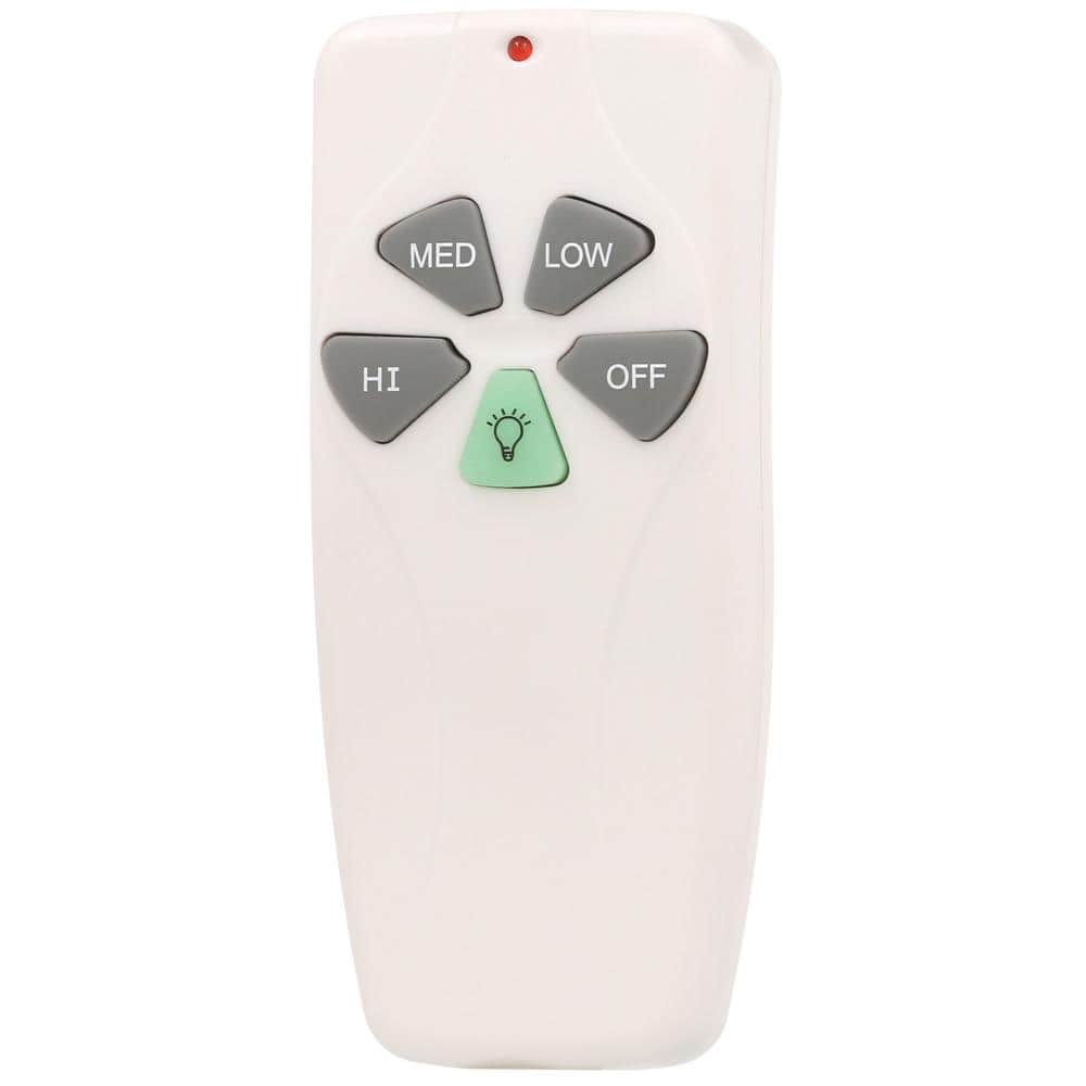 White Steel Ceiling Fan Remote Control with Light Kit