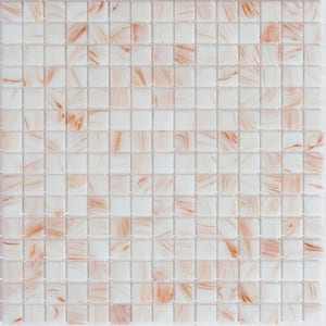 Celestial Glossy Bone White 12 in. x 12 in. Glass Mosaic Wall and Floor Tile (20 sq. ft./case) (20-pack)