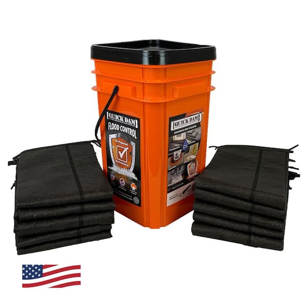 Grab and Go Flood Protection Kit Containing 10-5 ft. Flood Barriers w/Bucket