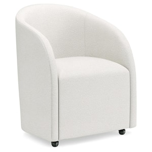 Korestone Polyester Seat  Guest or Visitor Chair in White With Arms