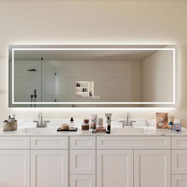36 in. W x 96 in. H LED Rectangle Frameless Wall-Mounted HD Gym Mirror Dance Mirror Garage Vanity Mirror