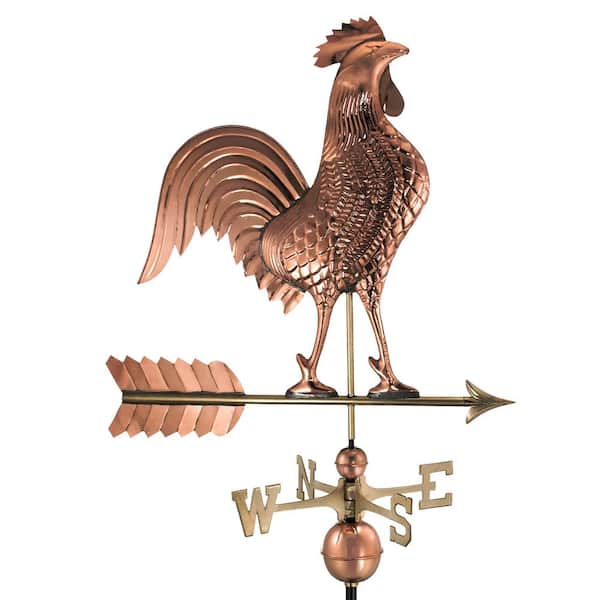 Good Directions Large Rooster Weathervane - Pure Copper
