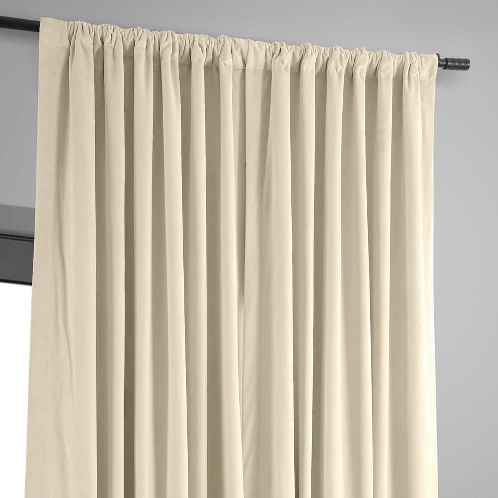 Ivory Velvet Blackout Extra Wide Curtain Panel, 100W x 120L