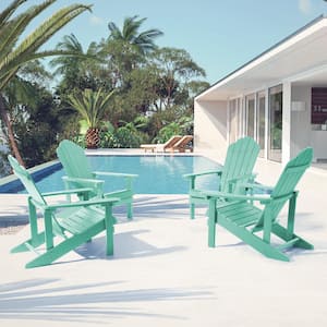 Apple Green Weather Resistant Apple Green Plastic Adirondack Chair (Set of 4)