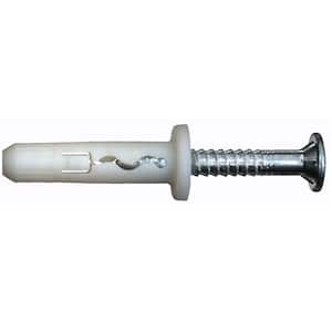 1/4 in. x 2-5/8 in. Plastic Flat Head Phillips Impact Anchors with Carbon Steel Screw (100-Pack)