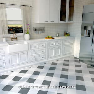 Twenties Black 7-3/4 in. x 7-3/4 in. Ceramic Floor and Wall Take Home Tile Sample