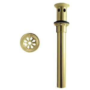 Hi-Flow Grid Drain Assembly with Overflow Holes, Polished Brass
