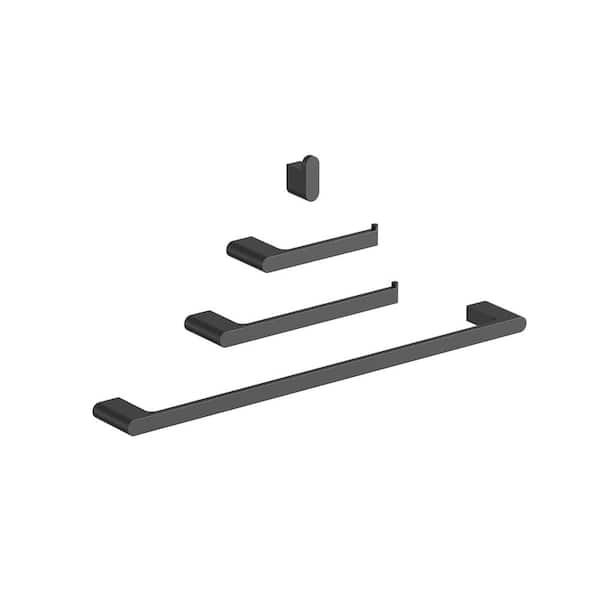 24 in. Wall Mounted Double Towel Bar in Matte Black