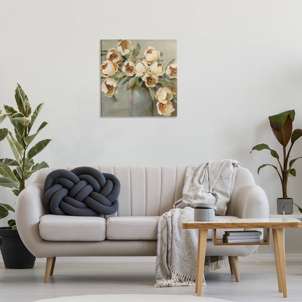 Curved Flowers in Vase by Carol Robinson Unframed Nature Graphic Art Print 24 in. x 24 in. price history on PriceWatchPro