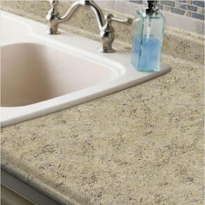 8 ft. Straight Laminate Countertop in Quarry Golden Ju Parana with Full Wrap Ogee Edge and Integrated Backsplash