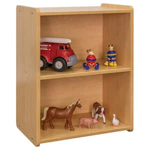 2-Level Kids Bookcase 30.5 in. H x 24 in. W x 15 in. D Maple Composite Wood Preschool Shelf Storage, Ready-To-Assemble