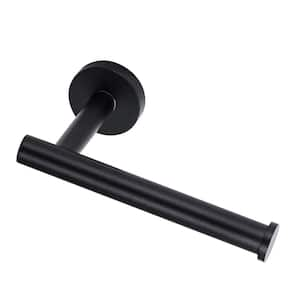 Wall Mounted Round Stainless-Steel Toilet Paper Holder in Matte Black