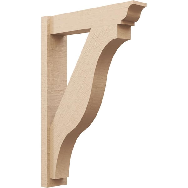 Ekena Millwork 6 in. x 38 in. x 26 in. Funston Traditional Rough Cedar Woodgrain Timberthane Polyurethane Outlooker, Primed Tan