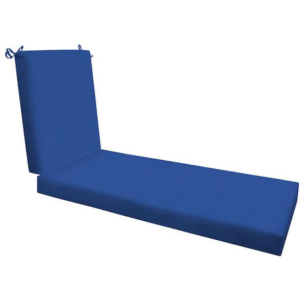 Honeycomb 22.5 in. x 70 in. x 25 in. Outdoor Chaise Lounge Cushion in Textured Solid Sapphire Blue