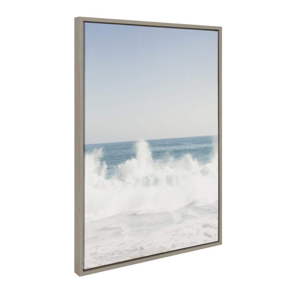 Sylvie Waves Crashing Coastal Framed Canvas Print, 36" x 27"
