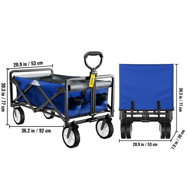 VEVOR 3.2 cu. ft. Wagon Cart 176 lbs. Load Collapsible Folding