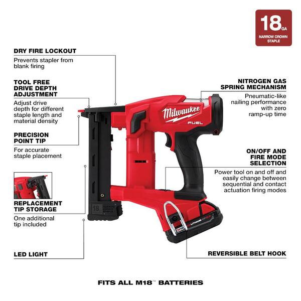 Milwaukee M18 FUEL 18-Volt Lithium-Ion Brushless Cordless 18-Gauge 