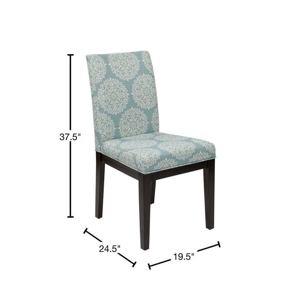 High Gabrielle Sky Linen and Wood Upholstered Parsons Side Chair