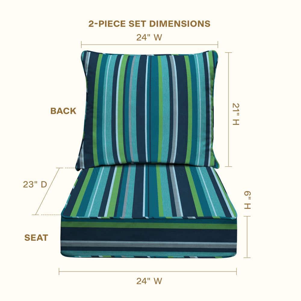Colorful Nautical Stripe Poolside Outdoor Chair Cushion
