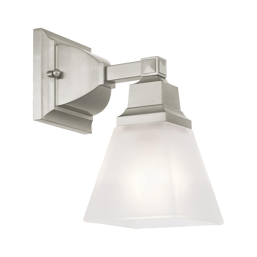 Elegant Brushed Nickel Wall Sconce with Satin Glass Shade