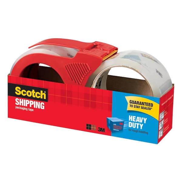 2 Roll - 1.88 in x 54.6 yd Scotch Heavy Duty Shipping Packaging Tape /& Dispenser 3850-2ST for sale online